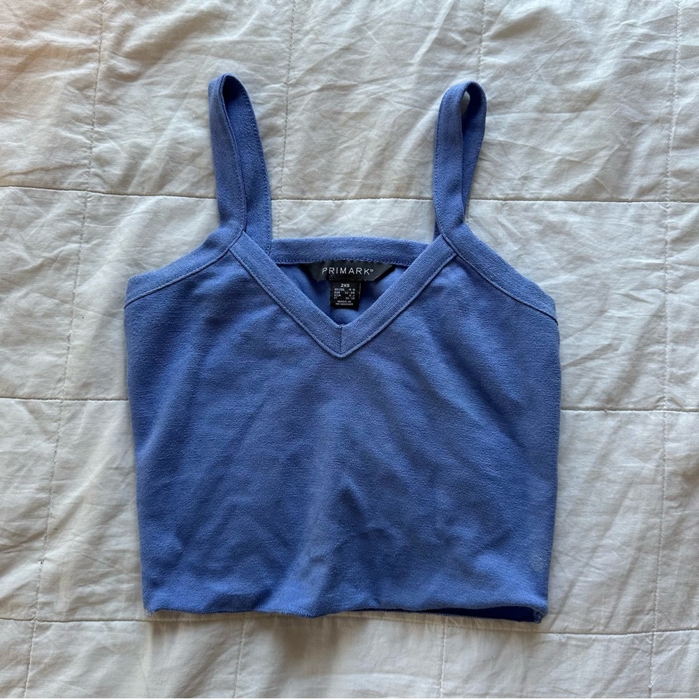 Primark periwinkle terrycloth v neck tank top